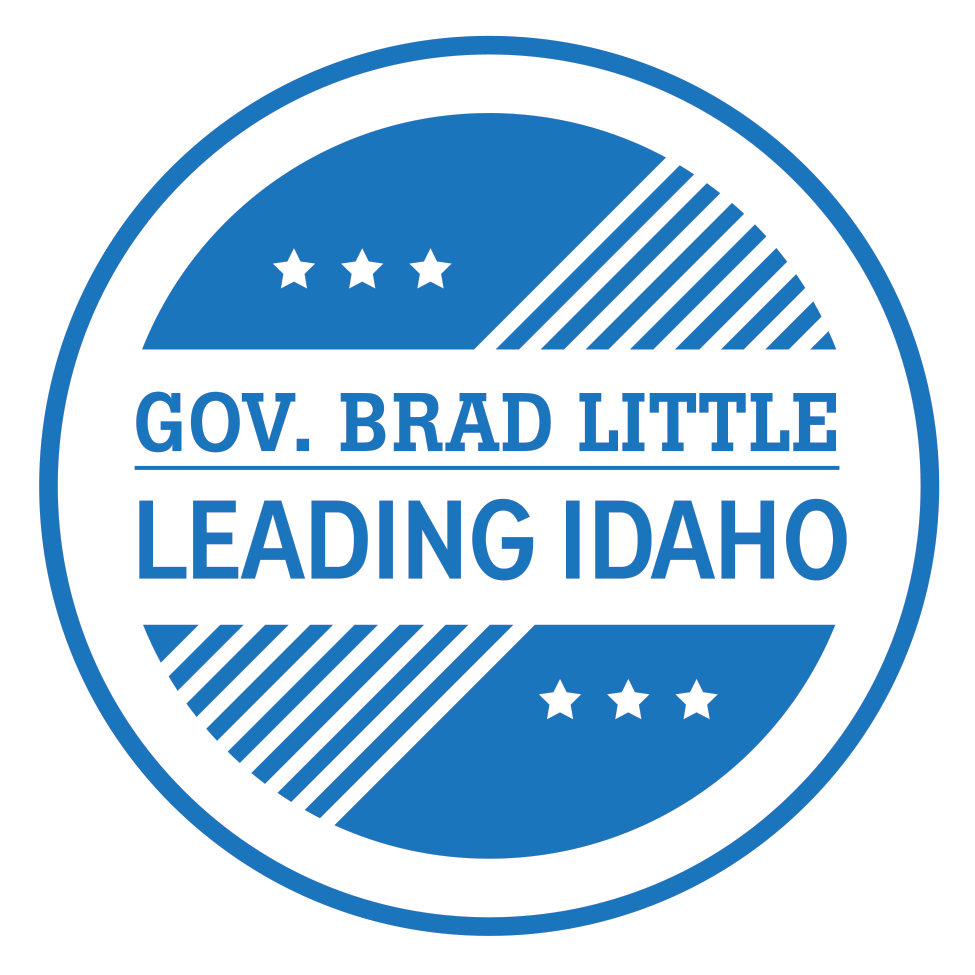 Gov Brad Little Leading Idaho logo
